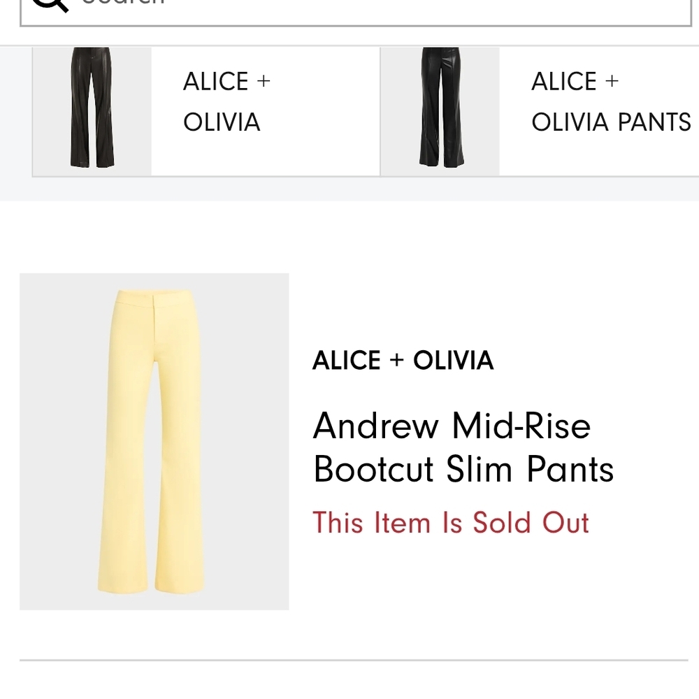 Alice + Olivia Lemon Bootcut Trousers